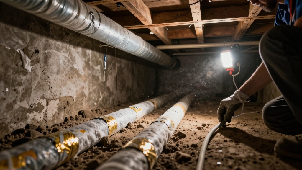 unheated vented crawlspace pipe freezing